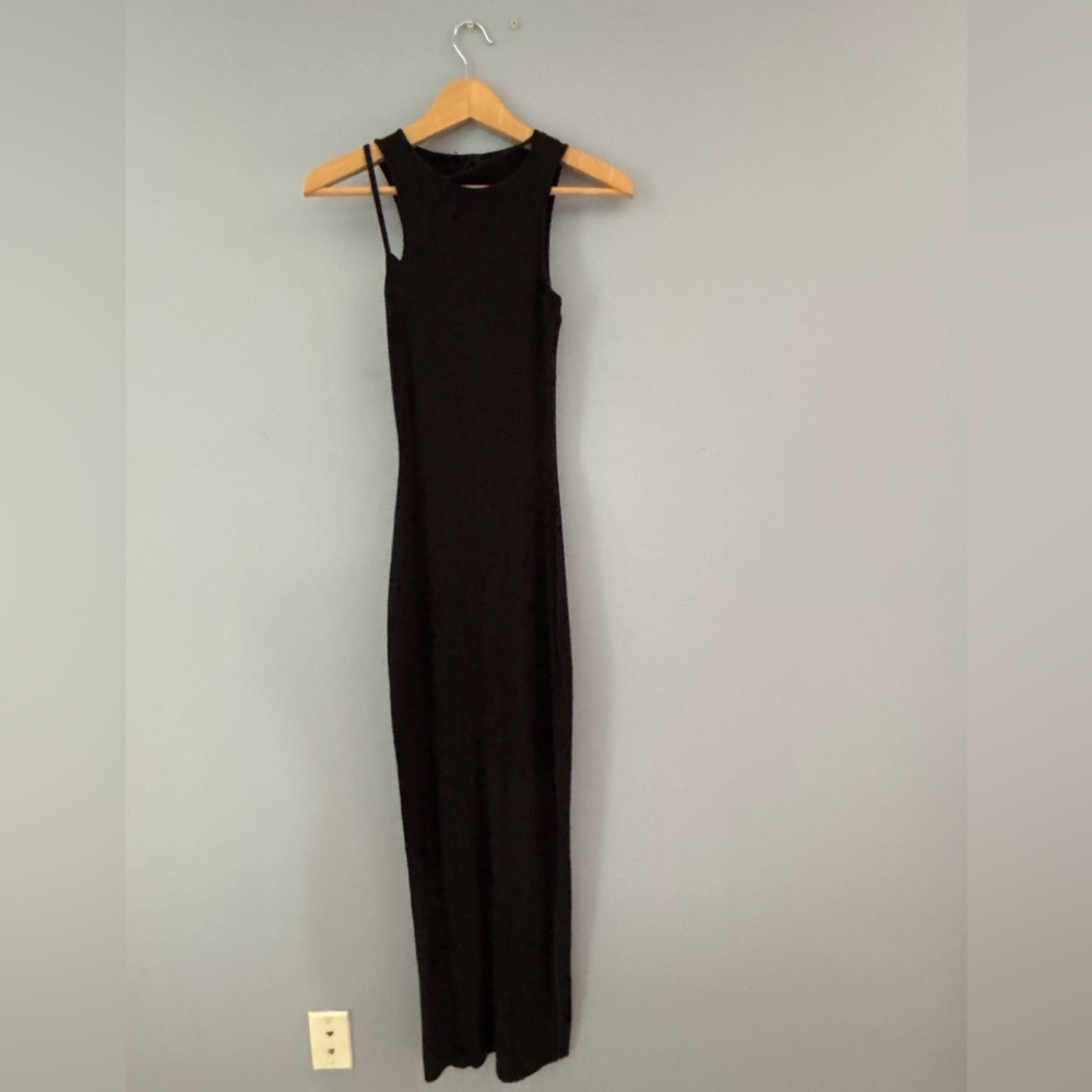 SKIMS Black One Shoulder Sheath Dress